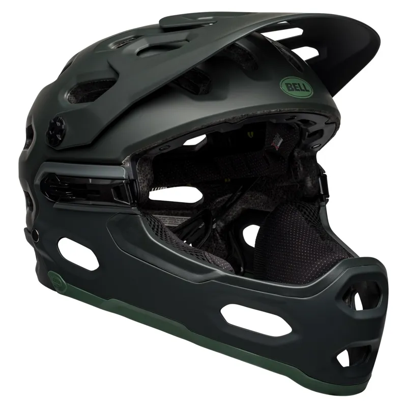 Bell Super 3R Full-Face MIPS MTB Helmet Solid Green-1